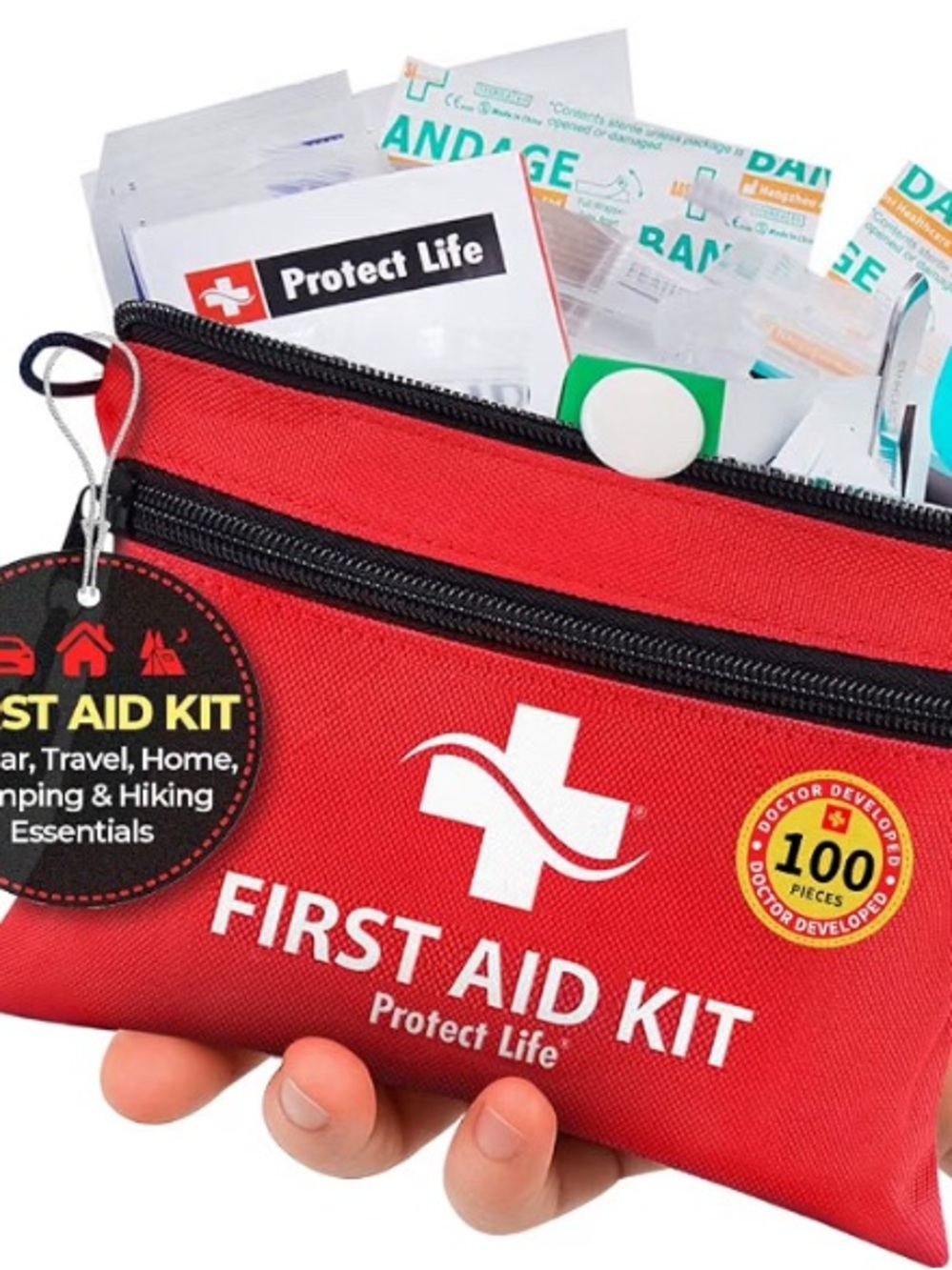 Protect Life Mini First Aid Kit, 100 piece Waterproof Emergency Kit